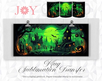 Halloween Mug Sublimation Transfer - Printed Wrap for Mugs - 11oz, 12oz and 15oz  Sublimation Paper Ready to Press - Mug Heat Transfer