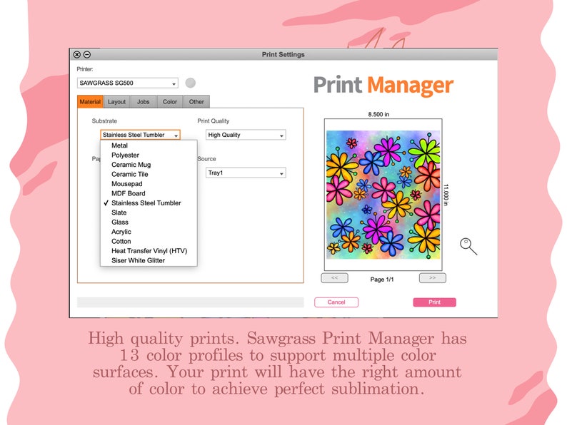 Jade Wine Tumbler Wrap Sublimation Transfer Ready to Press Preprinted