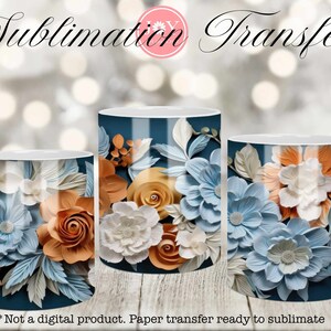 Sublimation Heat Transfer, Butterflies Wrap for Mugs, Sublimation Paper  Ready to Press, 11oz 12oz & 15oz Cricut Mug Press Printed Design 