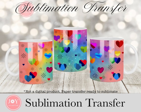 Sublimation Transfer for Mugs, Cats and Hearts Printed Sheet Ready to  Press, 11oz 12oz & 15oz Cricut Mug Press Printed Design 