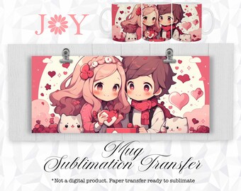 Anime Sublimation Transfer Wrap for Mugs, Sublimation Paper Ready to Press, 11oz 12oz & 15oz Cricut Mug Press Printed Design