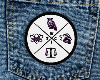 Stoic Patch Embroidered Cardinal Virtues For Leather Jackets Jeans Bags | Patch 4 Stoic Virtues Sticker Memento Mori Patch | Stoicism Patch