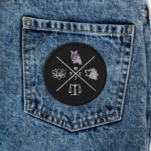 Embroidered Patch Philosophy The Four Cardinal Virtues of Stoicism | Backpack Patch Memento Mori Patch Stoicism | Skull Patches Stoic