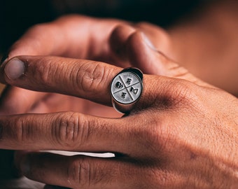 Momento Mori Signet Ring | Stoic Signet Ring | Stoicism Signet | Stoic Jewelry | Mens Signet Ring For Men and Women Philosophy Xmas Gift