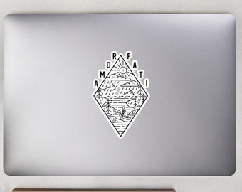 Amor Fati Monoline Logo Stoic Sticker |  Stoicism Sticker Philosophy Sticker For Laptops |  Marcus Aurelius Stoic Reminder