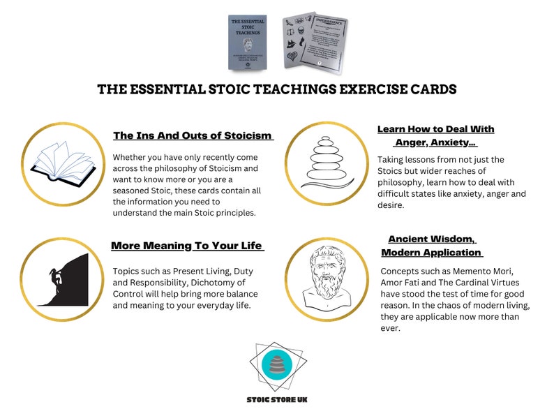 Stoic Exercise Cards Stoic Cards Mindfulness Cards Stoic Journal Philosophy Gift Stoicism Memento Mori Meditation Cards Gift image 9