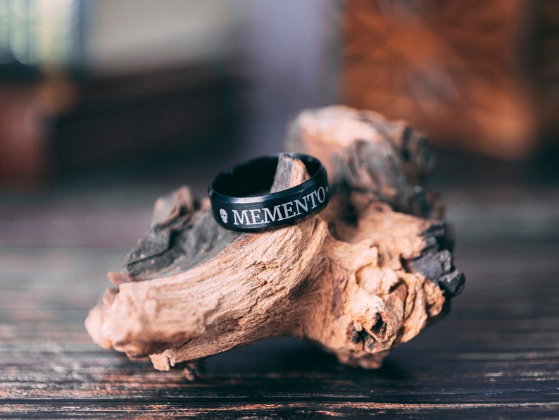 Stoic Ring Memento Mori Momento Mori Ring Stoicism Marcus Aurelius Ring For Stoic Daily Reminder Black Skull Ring Day of the Dead image 1