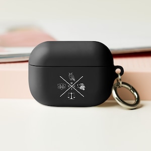 Stoic Philosophy Four Virtues AirPods Case Black | Stoicism Philosopher Gift Marcus Aurelius | Apple AirPods Case For Men and Women