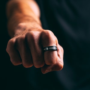 Stoic Four Virtues Philosophy Ring The Cardinal Virtues of Stoicism Black Band Ring Stoic 4 Virtues Ring Philosopher Festive Gift Ideas image 6