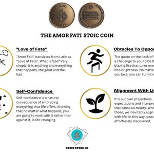 Amor Fati Coin EDC Coin Challenge Coin Stoic Coin Stoicism Stoic Quote Coin Mindfulness Tools Meaningful Christmas Gifts For Him image 9