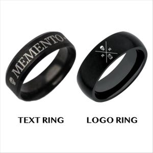 Stoic Ring Memento Mori | Logo or Text Ring | Memento Mori Ring | Stoicism | Marcus Aurelius Ring | Black Skull Ring | Day of the Dead
