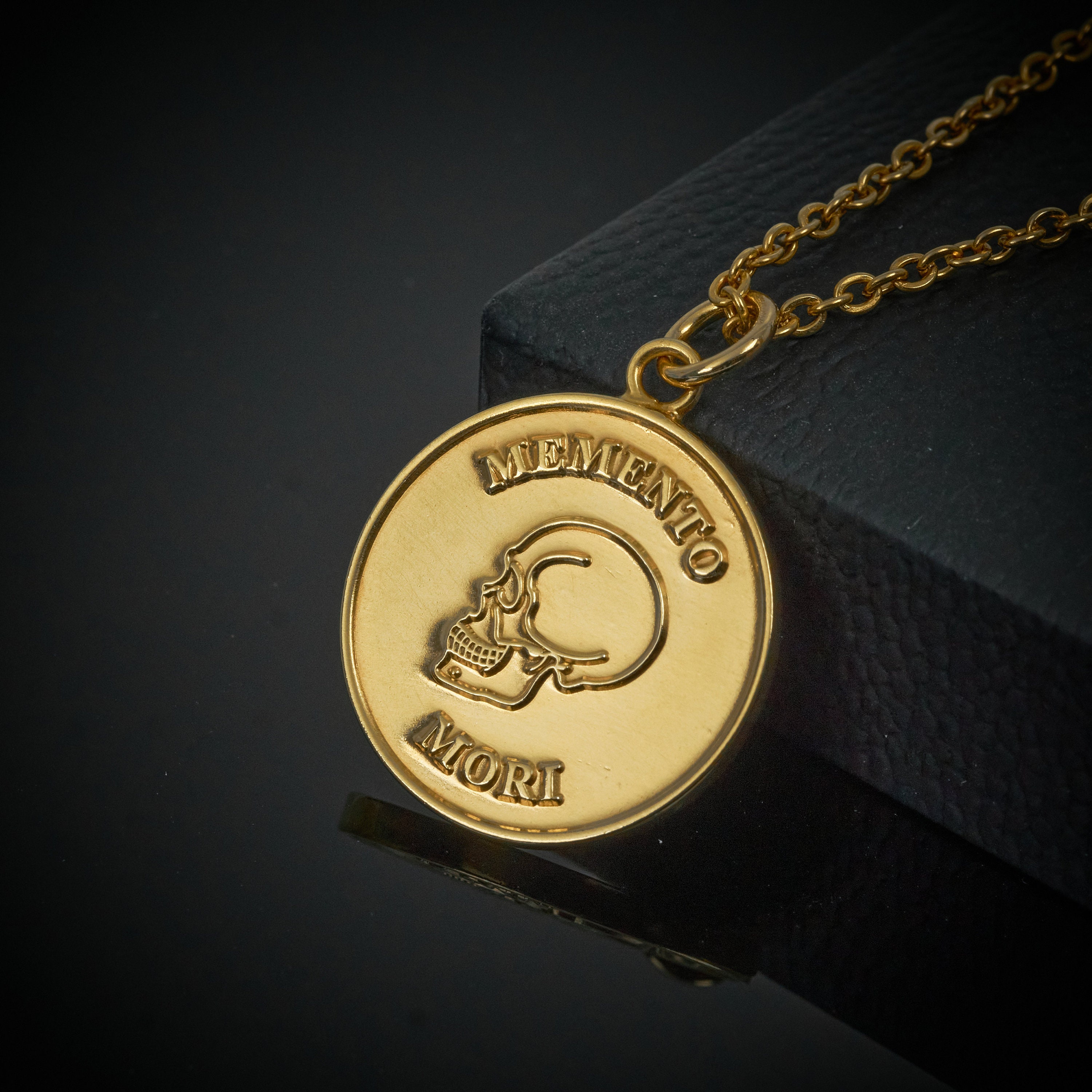Memento Mori Pendant Gold Coin Chain Gold Coin Necklace | Etsy