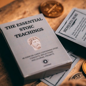 Cartes d'exercices stoïques | Cartes stoïques | Cartes de pleine conscience | Journal stoïcien | Cadeau philosophie | Stoïcisme | Souvenir Mori | Cadeau cartes de méditation