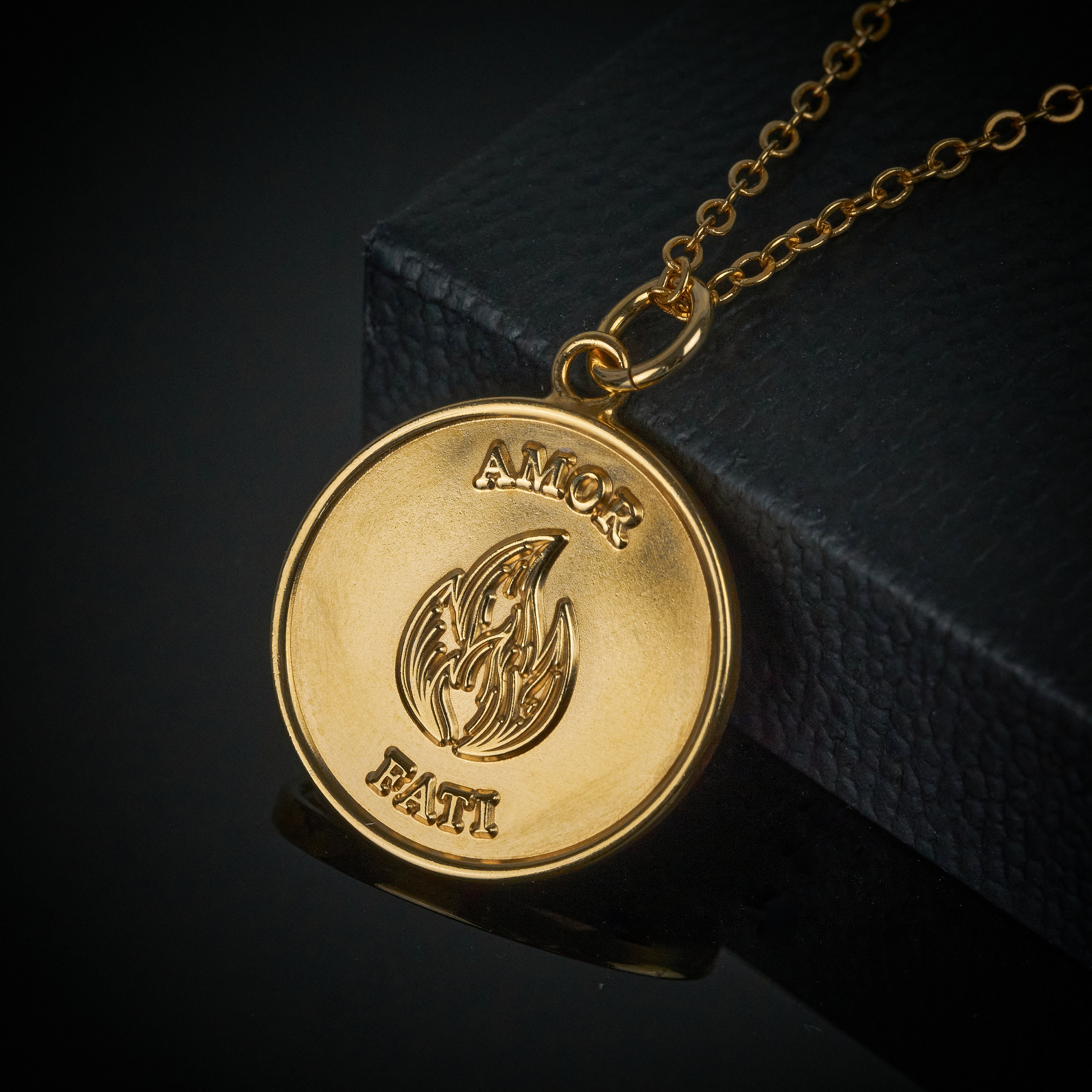 Amor Fati Gold Pendant Necklace Stoic Marcus Aurelius, Seneca, Epictetus...  - Etsy Sweden