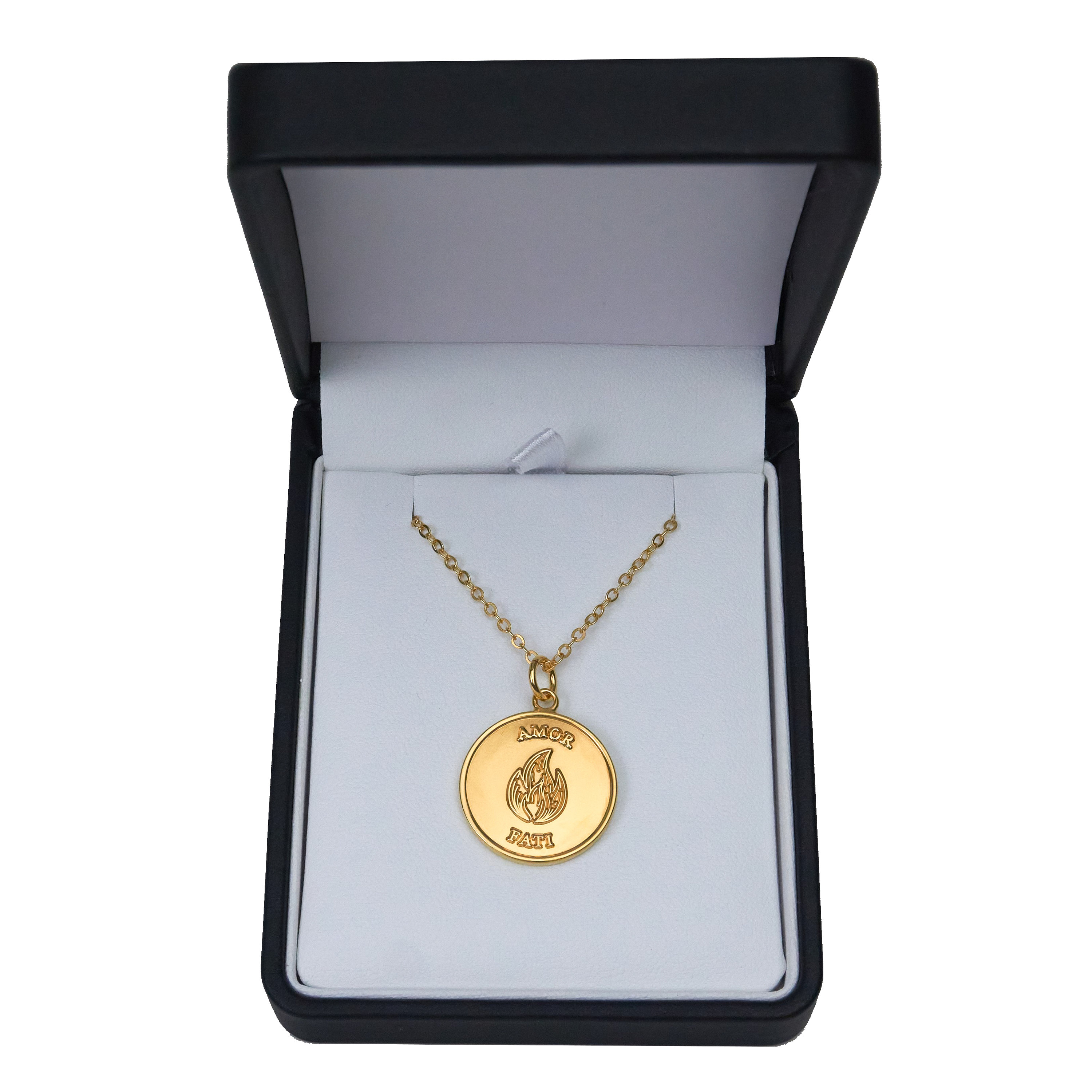 Amor Fati Gold Pendant Necklace Stoic Marcus Aurelius | Etsy