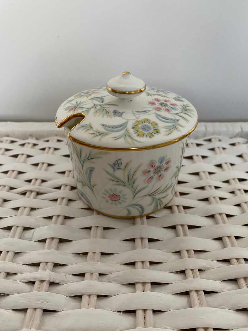 Vintage Minton Vanessa Grey and Pink Floral Lidded Preserve Etsy