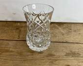 Beautiful Vintage Chunky Cut Glass Clear Vase 4.75 inch Tall. In Good Condition