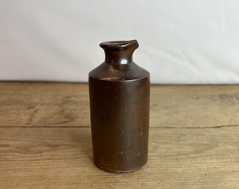 アンティークの小さな茶色の陶器のインク壺/ボトル。状態良好 - Etsy 日本