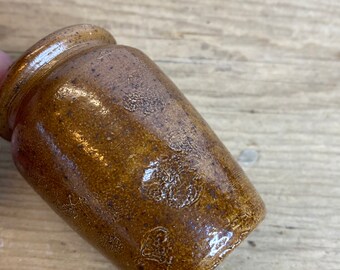 アンティークの小さな茶色の陶器のインク壺/ボトル。状態良好 - Etsy 日本
