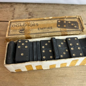 Vintage Empire Crystalate Dominoes In Original Box.