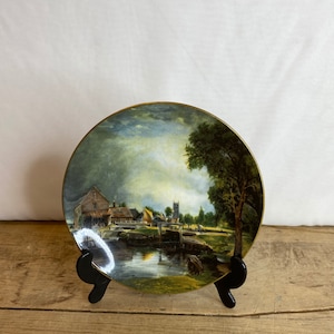 Vintage Crown Staffordshire John Constable Dedham Lock And Mill Plate In Good Condition