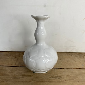 Vintage 1970 Meissen Flor de loto blanco jarrón alto de Ludwig Zepner en buen estado