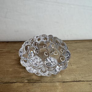 Vintage Orrefors Sweden Crystal Glass Scandinavian Raspberry / Hallen Candleholder / Voltive Anne Nilsson. In Good Condition