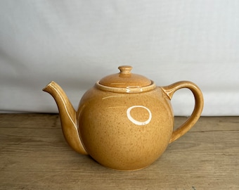 Vintage Signed Unreadable Small Yellow Orange Teapot Unusual Lovely item in Good Condition