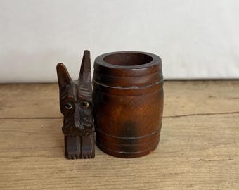 Vintage Scottie Dog Vesta / Cocktail Stick / Trinket Pot.