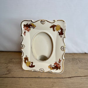 Vintage Masons Ironstone China Braun Samt Blumenmuster Bilderrahmen. In gutem Zustand - an einer Kante abgesplittert siehe Foto&#39;s