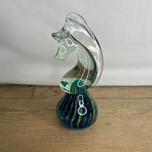 Vintage Chunky Mdina Maltese Seahorse Paperweight / Ornament. Very Nice Piece, very tactile. One Broken Ear otherwise Good Condition