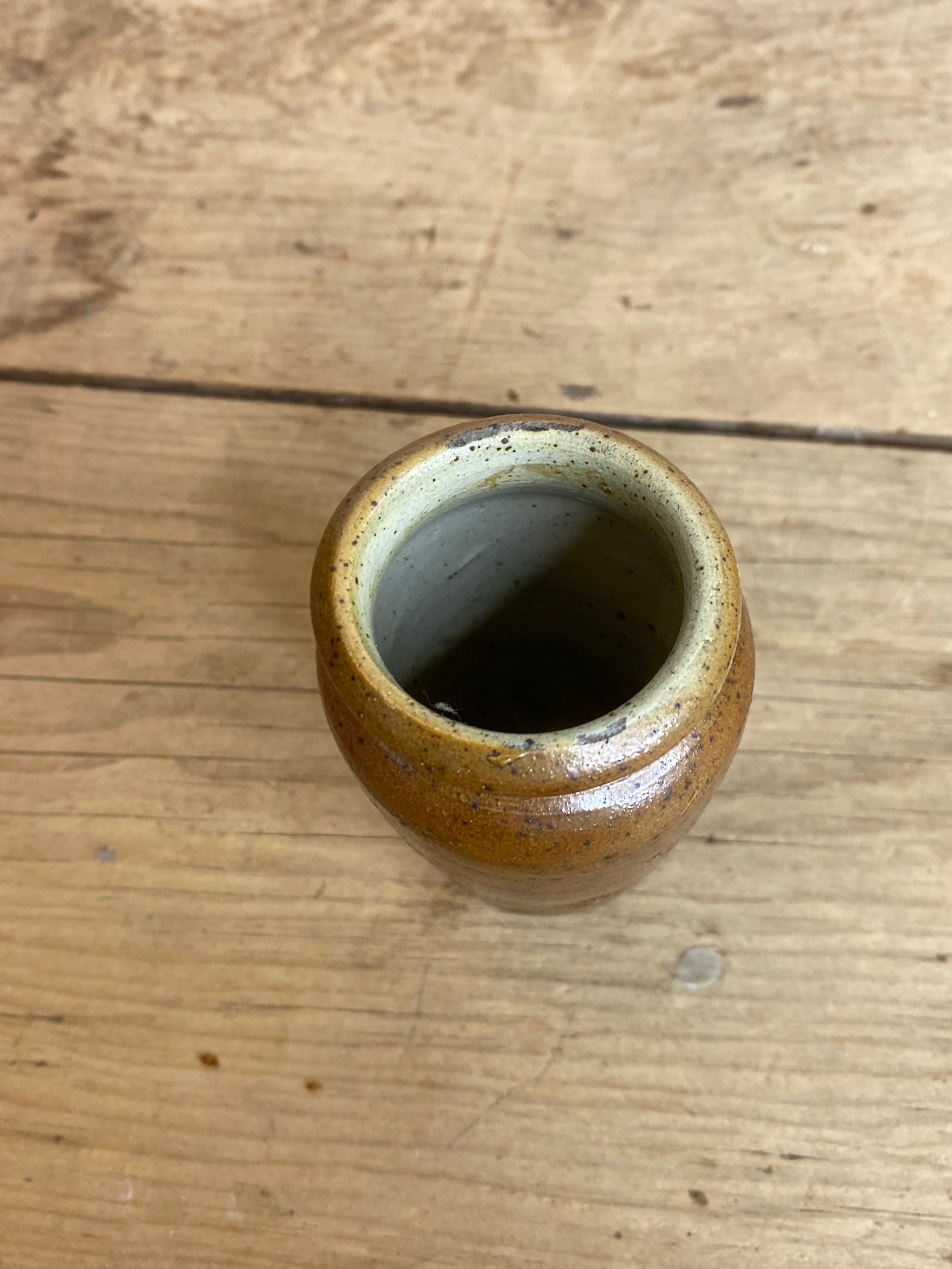 アンティークの小さな茶色の陶器のインク壺/ボトル。状態良好 - Etsy 日本