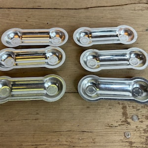 Vintage Boxed Set of 6 Nutbrown, Eclair and Sponge Finger Moulds, Pure Aluminium. Good Condition