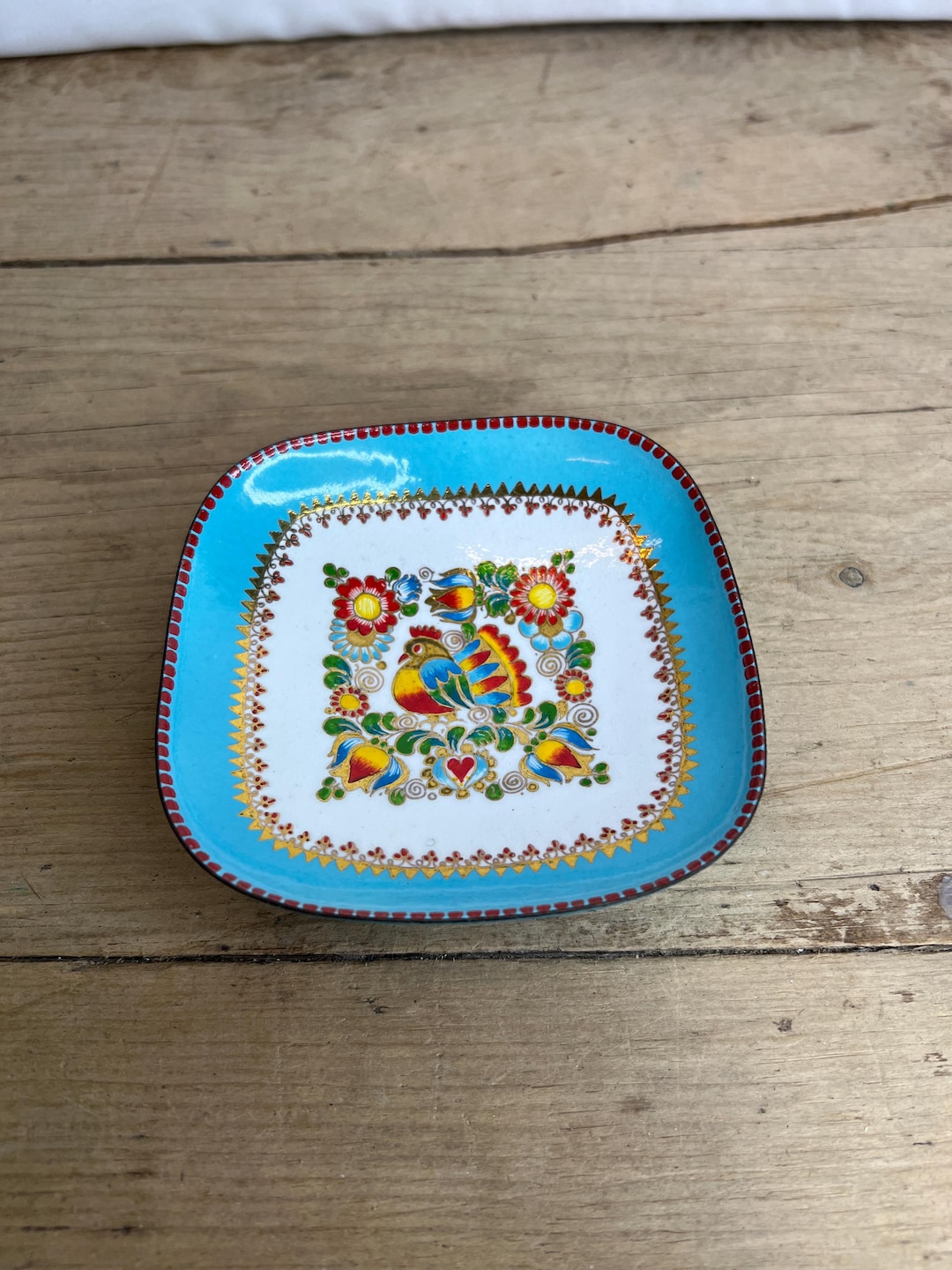 Vintage Studio Steinbock Trinket Dish Enamel/metal Blue and Gold ...