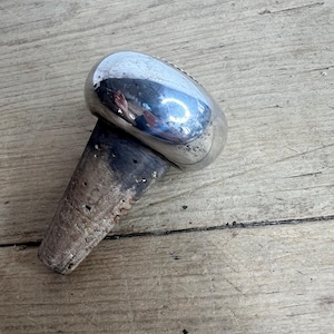 Vintage Silver Plated Cork Bottle Stopper. In Good Condition