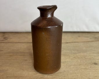 アンティークの小さな茶色の陶器のインク壺/ボトル。状態良好 - Etsy 日本