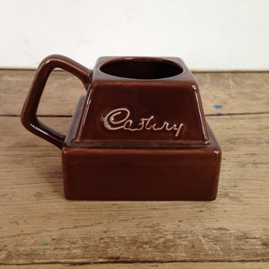 Vintage Square Brown Cadbury Advertising Mug In Good Condition.