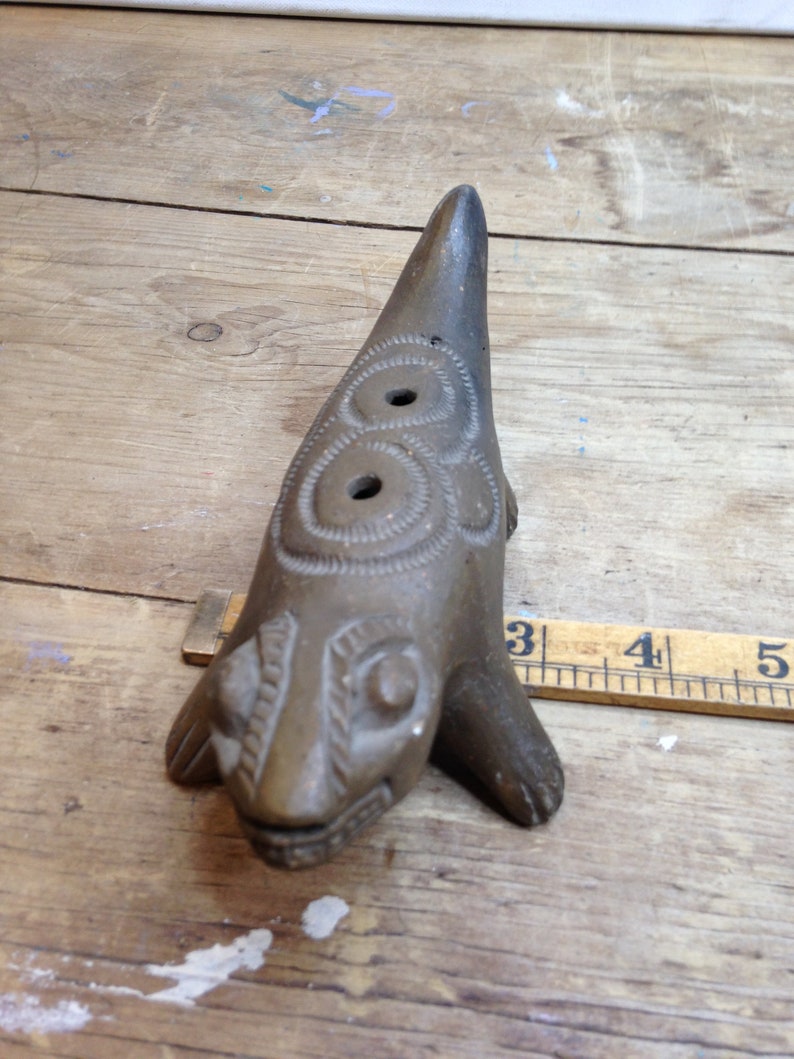 Vintage Hand Made Pottery / Clay Ocarina in Lizard or Iguana Etsy