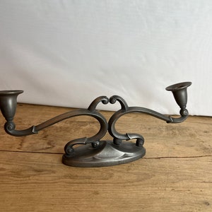 Vintage Royal Holland Zinn Doppel Zinn Kerzenhalter / Kerzenhalter / Candleabra