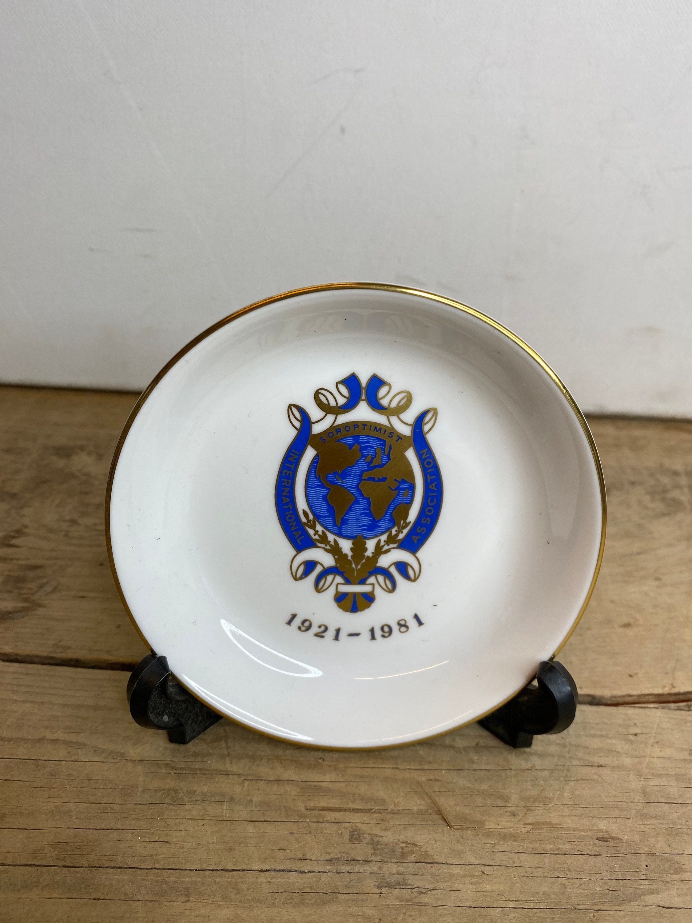 Vintage Royal Worcester Soroptomist 60th Anniversary Small Plate