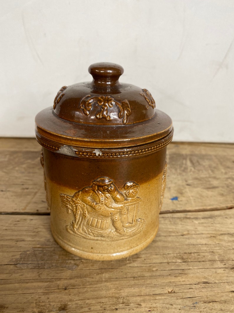 Antique Victorian Glazed Salt Glazed Royal Doulton Tobacco Jar Etsy