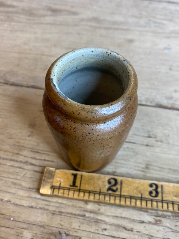 アンティークの小さな茶色の陶器のインク壺/ボトル。状態良好 - Etsy 日本
