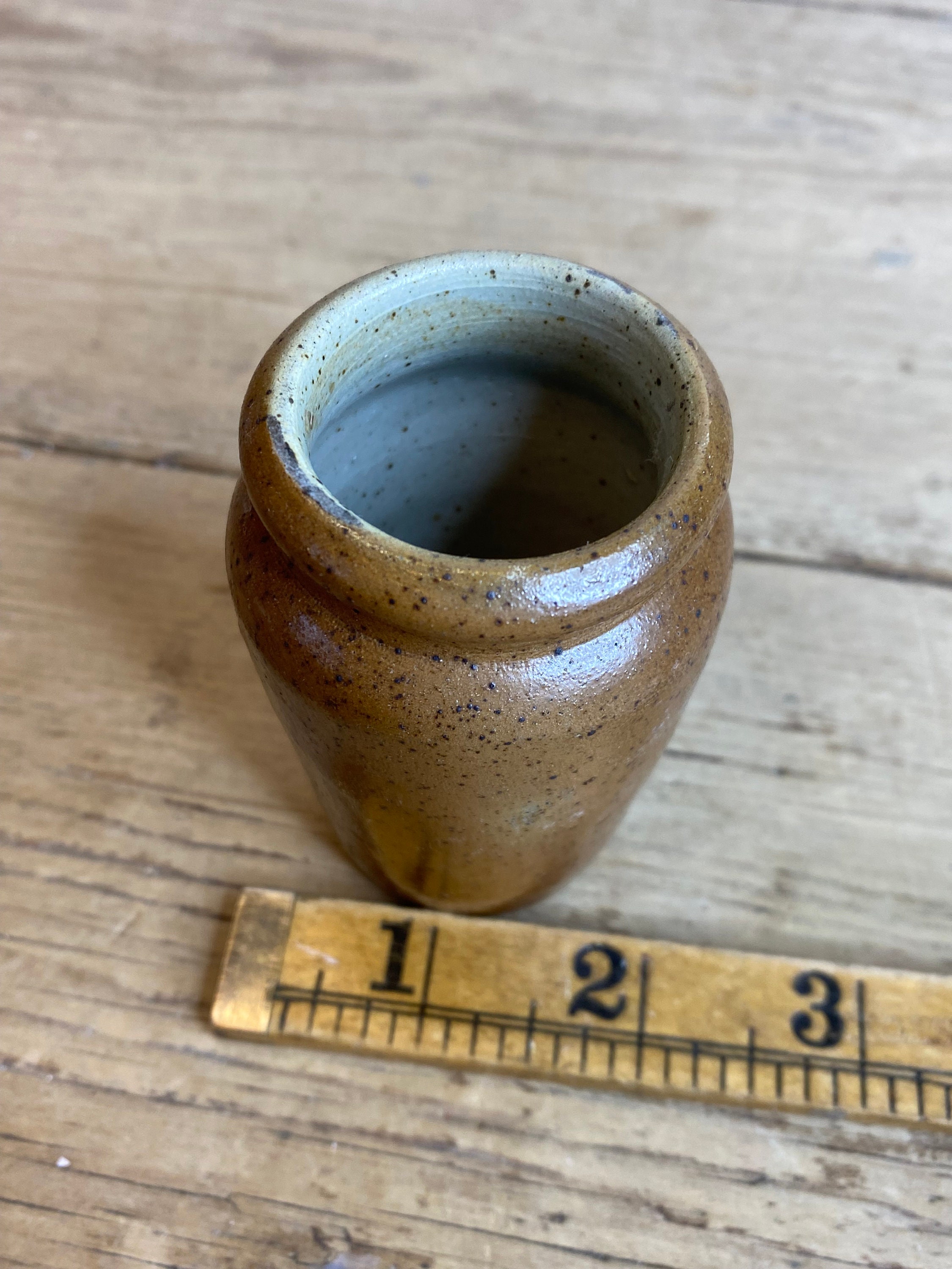 アンティークの小さな茶色の陶器のインク壺/ボトル。状態良好 - Etsy 日本