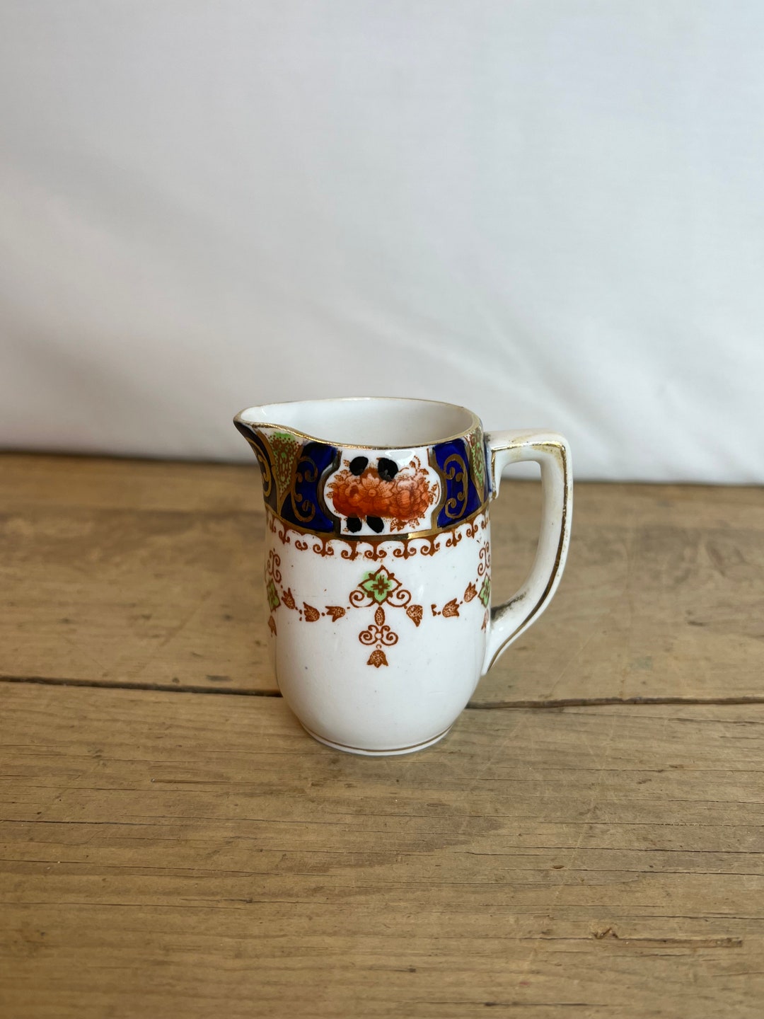 Vintage Small Melba Bone China Victorian Floral Design Milk Jug. White