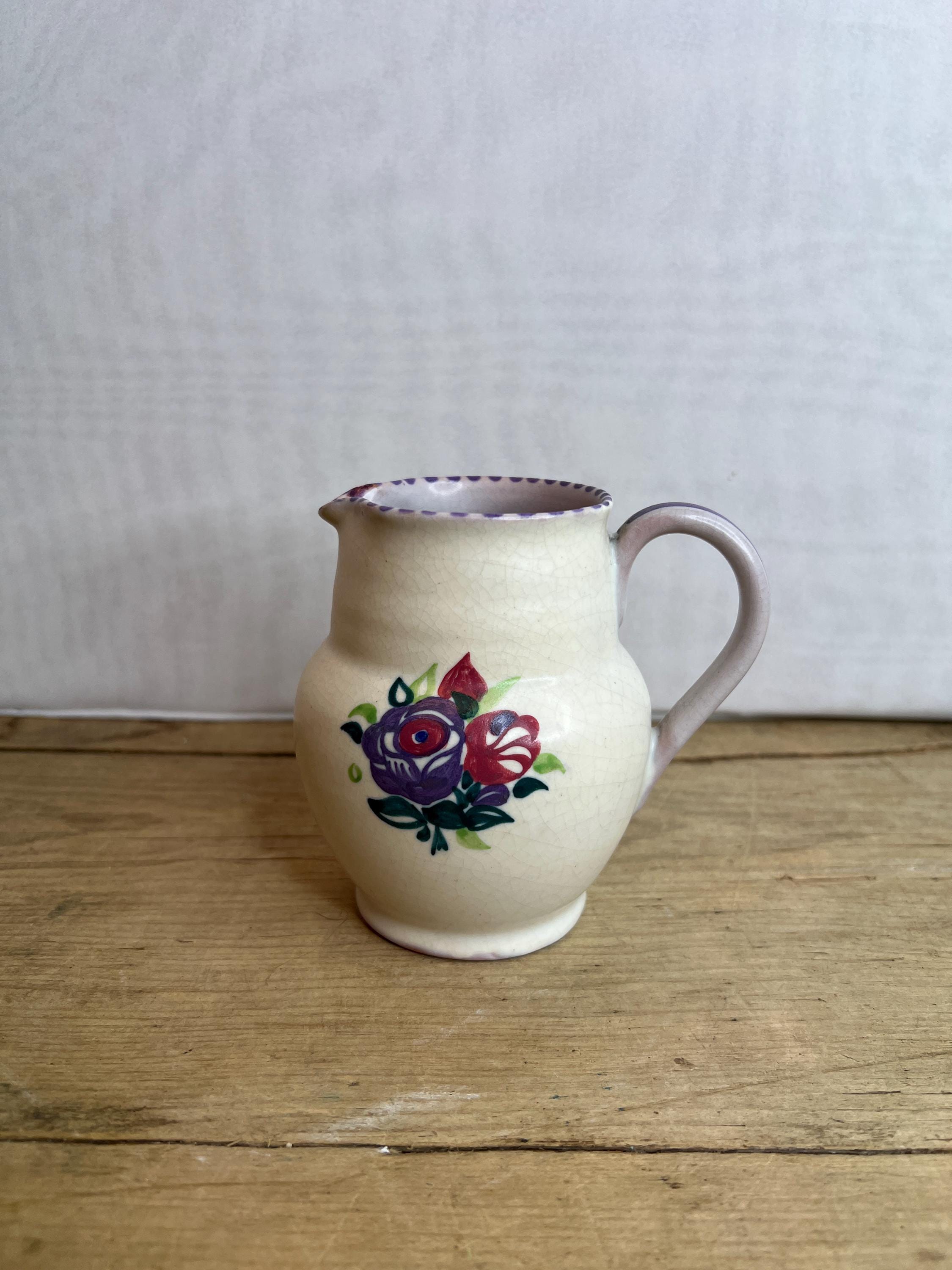 poole pottery陶器 Vintage 1930's Poole Pottery Traditional Floral Pattern Small Jug
