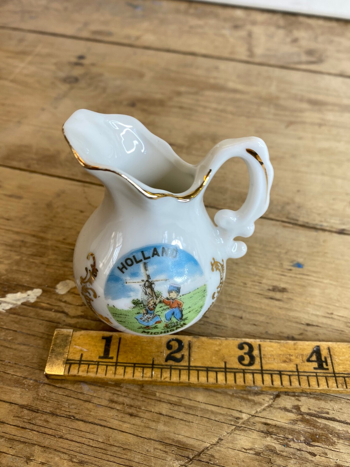 Vintage Small White Souvenir Milk Jug From Holland Michigan. Etsy UK