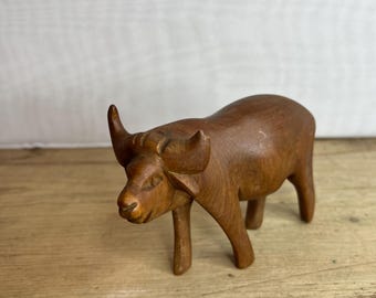 水牛飾り物、手彫り木彫 ヴィンテージの木彫り 水牛または牛 手彫り 素朴な - Etsy 日本
