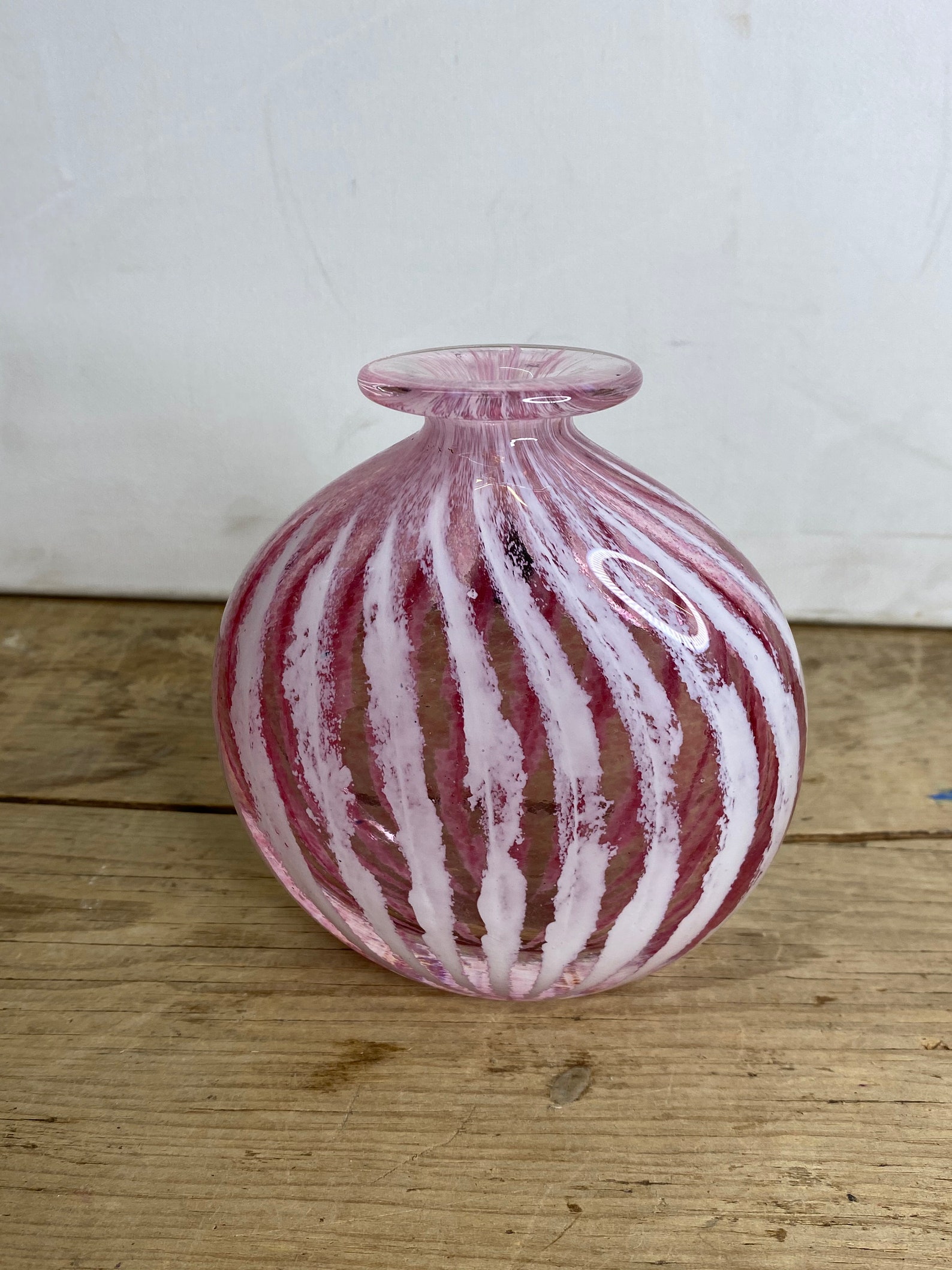 Vintage Phoenician Glass Malta Colourful Chunky Pink and White Etsy