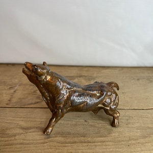 Antique Pewter Or Lead Bull Animal Figure.