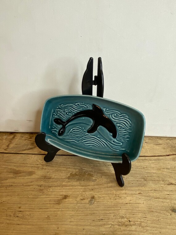 Vintage Poole Dolphin Rectangular Pin Dish Patter… - image 3